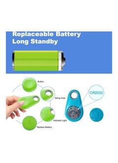 NIBEMINENT 2-Pack Smart Bluetooth Tracker Anti-Lost Tag GPS Locator Camera Remote Shutter Blue/Green  - Image 2