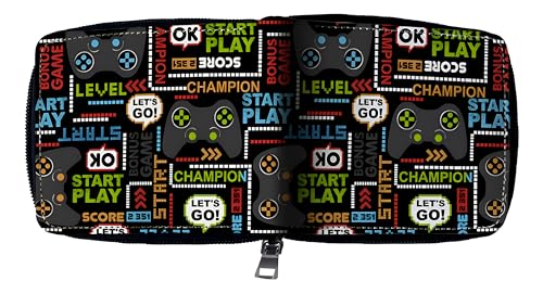 BBSET Teen Boys Wallet Gifts for Boys Gamers Gamepad Leather Zipper Wallets Credit Id Card Cash Holder Aesthetic Wallets With Coin Pocket (B-Game-1) - Image 2
