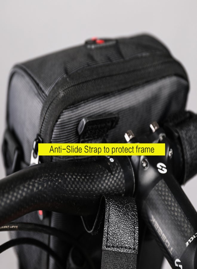 Rhinowalk Waterproof Bicycle Handlebar Bag Front Bag Bike Cycling Cellphone Holder Bag Pannier Shoulder Bag with Rain Cover and Earphone Jack - Image 3