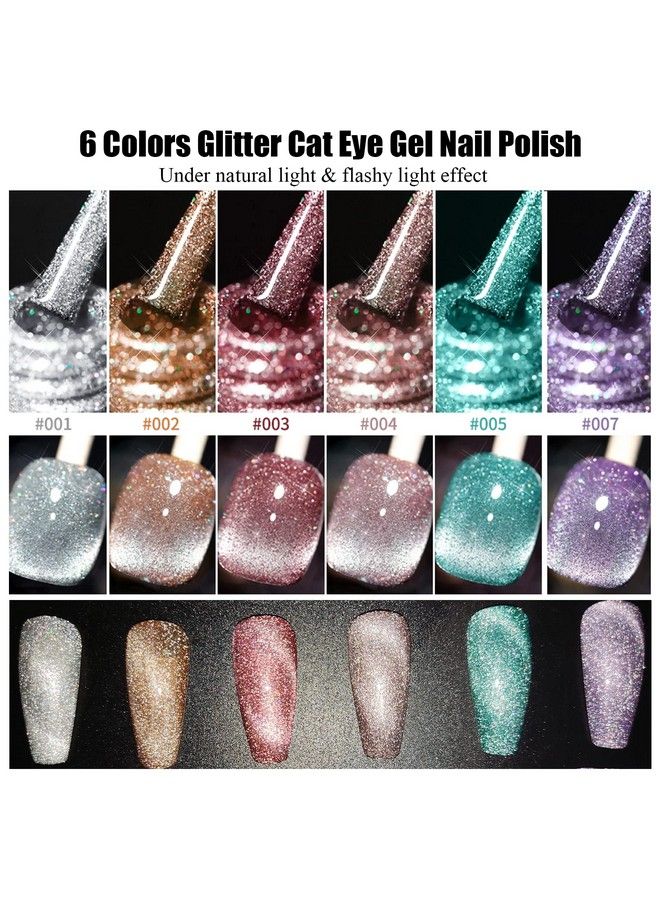 VERONNI New Cat Eye Reflective Gel Nail Polish Kit Magnetic Auroras Nail Art Gel Glitter Effect Soak Off Uv Led Gel Cat - Image 3