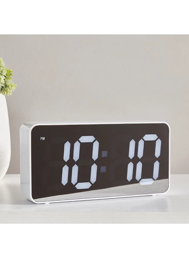 Home Box Espiri Mirror Front LED Alarm Clock 19.4 x 9.8 x 4.2 cm