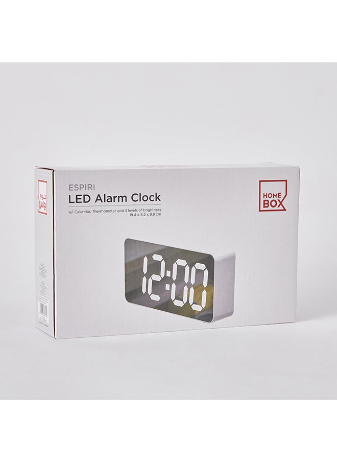 Espiri Mirror Front LED Alarm Clock 19.4 x 9.8 x 4.2 cm