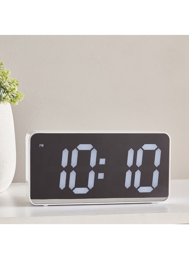 Espiri Mirror Front LED Alarm Clock 19.4 x 9.8 x 4.2 cm