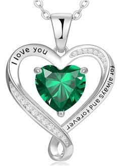 Zifeel Infinity Heart Pendant Necklace for Women 925 Sterling Silver, Silver Birthstone Necklace for Women, Anniversary Birthday Gifts for Her Wife Daughter Girlfriend Girls, Valentines Day Mothers Day  Gifts Jewelry for Women Mom…  - Image 1