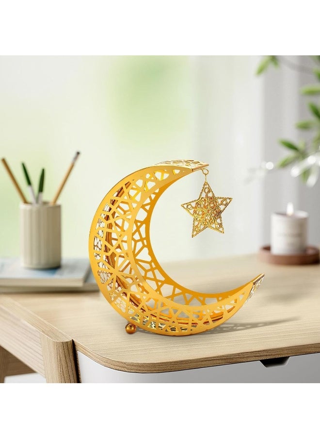 ماركة غير محددة صينية فاكهة مجوفة من الحديد بتصميم قمر رمضان مبارك لمهرجان الشرق الأوسط العربي، ديكور منزلي كبير، لون ذهبي  - Image 4