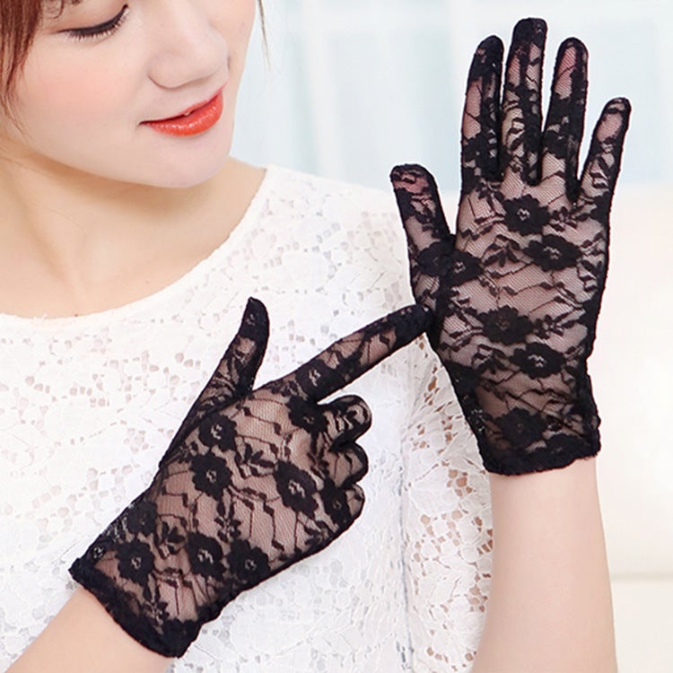 Summer Lace Breathable Sunproof Gloves for Women [0025] Pink  - Image 5