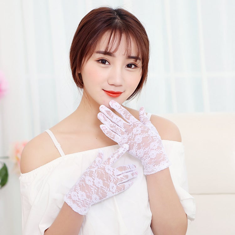 Summer Lace Breathable Sunproof Gloves for Women [0025] Pink  - Image 2