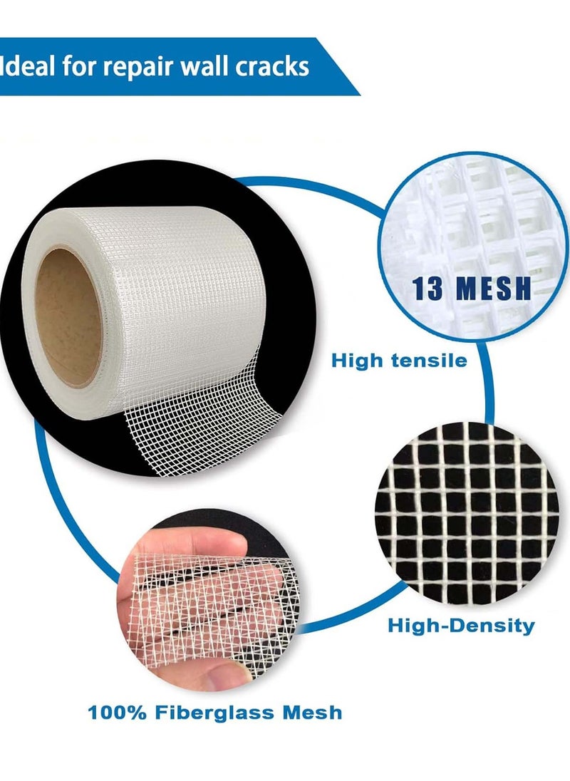 YIM-VIBEHAUS Drywall Repair Fiberglass Tape 4” x 100 Feet Industrial Grade Extra Strength Fiber Mesh Heavy Duty Self Adhesive for Seam Patch Wall Crack Seam Repair  - Image 2