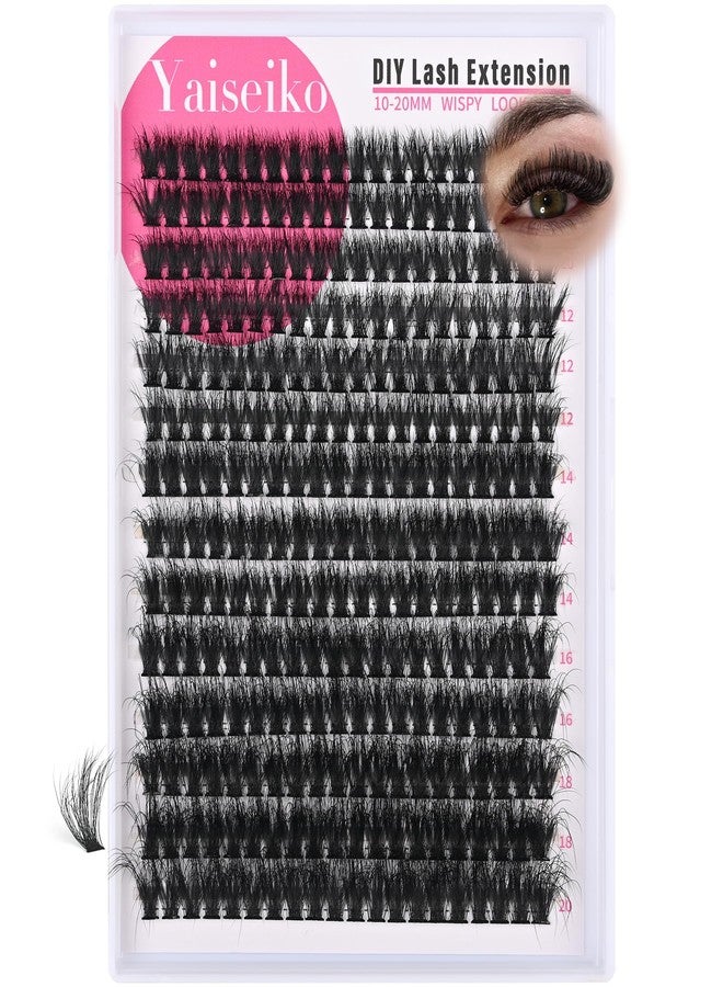 Yaiseiko Lash Clusters 60D Wispy 10-20mm Essential Volume Cluster Eyelash Extensions 280Pcs Wispy Individual Lashes D Curly Waterproof Eyelash Clusters Soft Individual Lashes Clusters DIY at Home - Image 1