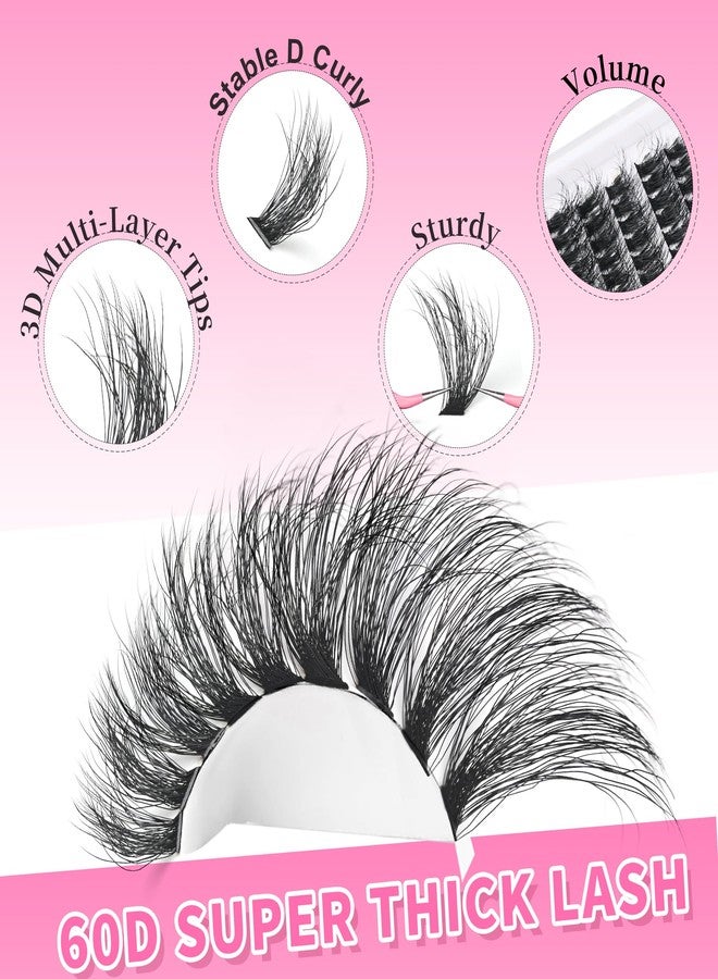 Yaiseiko Lash Clusters 60D Wispy 10-20mm Essential Volume Cluster Eyelash Extensions 280Pcs Wispy Individual Lashes D Curly Waterproof Eyelash Clusters Soft Individual Lashes Clusters DIY at Home - Image 3