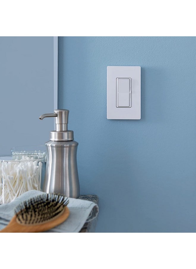 LUTRON Lutron Claro 1 Gang Decorator/Rocker Wallplate, For Light Dimmers, Switches and Accessories, Snap-On Installation, No Visible Screws, Satin, SC-1-SW, Snow  - Image 1