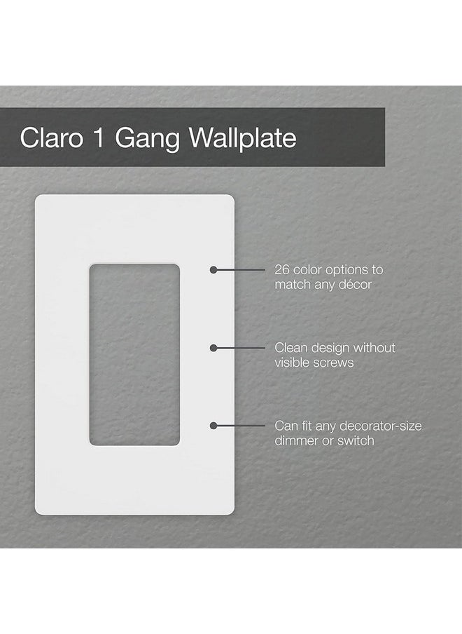 LUTRON Lutron Claro 1 Gang Decorator/Rocker Wallplate, For Light Dimmers, Switches and Accessories, Snap-On Installation, No Visible Screws, Satin, SC-1-SW, Snow  - Image 4