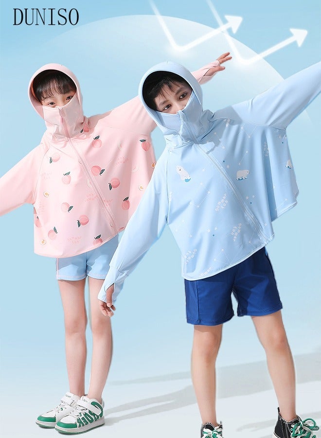 DUNISO Lightweight Sun Protection Clothing For Kids, UPF 50+ Long Sleeve Sun Protection Hoodie Shirt , Long Sleeve Ice Silk Hoodie Shirts for Outdoor Climbing Hiking - Image 5