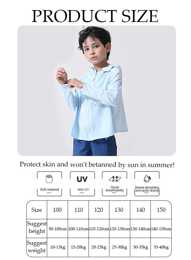 DUNISO Lightweight Sun Protection Clothing For Kids, UPF 50+ Long Sleeve Sun Protection Hoodie Shirt , Long Sleeve Ice Silk Hoodie Shirts for Outdoor Climbing Hiking - Image 3