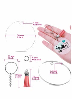 KASTWAVE 120Pcs Key Ring Acrylic Blanks Keychain Tassels Set  - Image 4