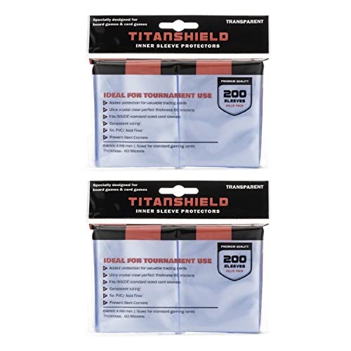 TitanShield 400 Premium 60-Microns Ultra Clear Standard Size Perfect Exact Fit Inner Card Sleeves. Perfect for Double-sleeving and Compatible with Pokemon Cards MTG Magic The Gathering Lorcana - Image 1
