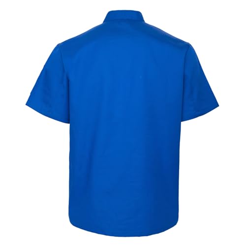 TopTie Unisex Short Sleeve Chef Coat Jacket, Royal Blue - Image 2