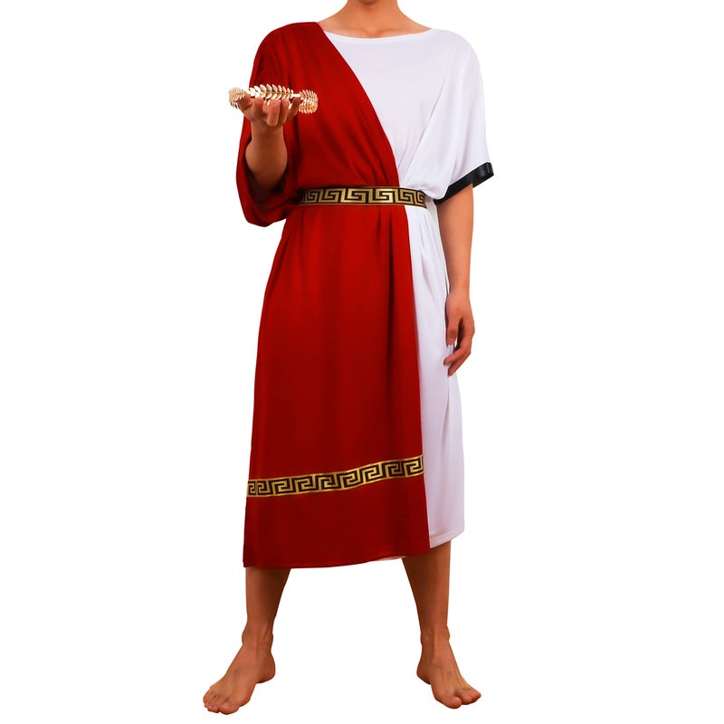 EAWIN Halloween Costumes for Men Deluxe Classic Toga Costume Set Tunic,Belt,Red Wine Roman Costumes - Image 5