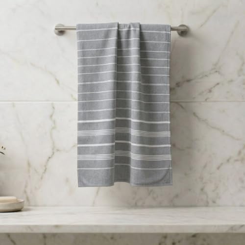 Athom Living Premium Cotton Xtra Large Bath Towel 90x180 cm | Ultra Soft, Quick Dry, Highly Absorbent, Lightweight & Skin-Friendly Towel for Adults | Durable Everyday Use Towel – Grey, Pack of 1 - Image 1