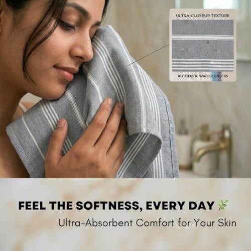 Athom Living Premium Cotton Xtra Large Bath Towel 90x180 cm | Ultra Soft, Quick Dry, Highly Absorbent, Lightweight & Skin-Friendly Towel for Adults | Durable Everyday Use Towel – Grey, Pack of 1 - Image 4