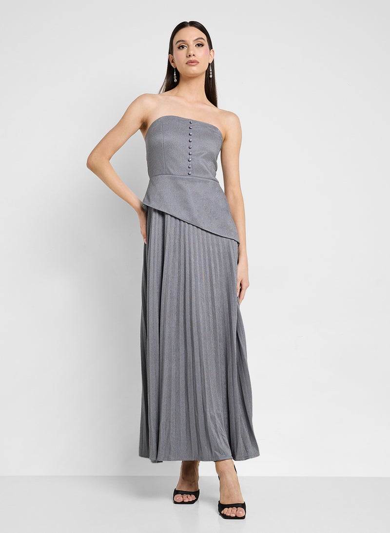 ELLA Bandeau Pleated Dress - Image 4