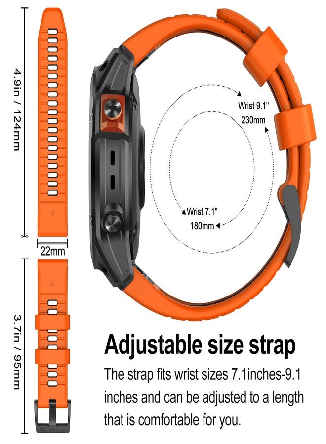 MYSNBKN Compatible with Fenix 7 Band,22mm Easy-fit Silicone Watch Strap Wristbands Replacement for Garmin Fenix 5/Fenix 5 Plus/Fenix 6/Fenix 6 Pro/Fenix 7 Pro/Forerunner 935/Forerunner945/Approach S60 - Image 5