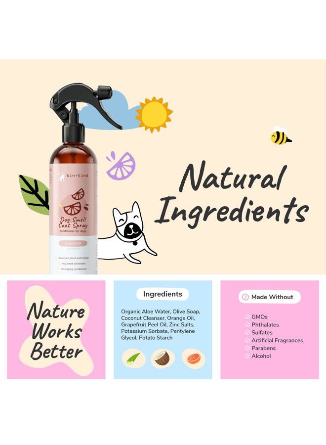 Kin+Kind Dog Deodorizing Spray - Safe, Natural, & Easy to Use Pet Odor Eliminator - Premium Dog Detangler Spray Formula Made w/Aloe - Dog Deodorizer for Smelly Dogs Made in The USA (12 fl oz) - Image 4