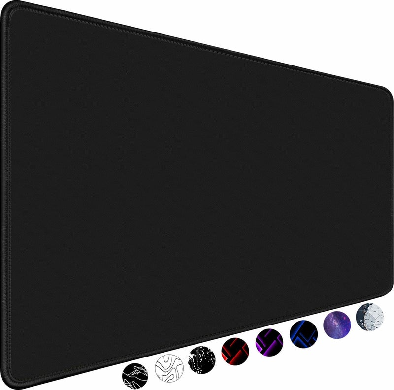 TEDNETGO Large Gaming Mouse Pad, Waterproof Extra Large Big Mouse Pad with Stitched Edge, XXL Non-Slip Black Computer Long Mousepad Desk Mat for Gamer, Office & Home, Black - Image 1