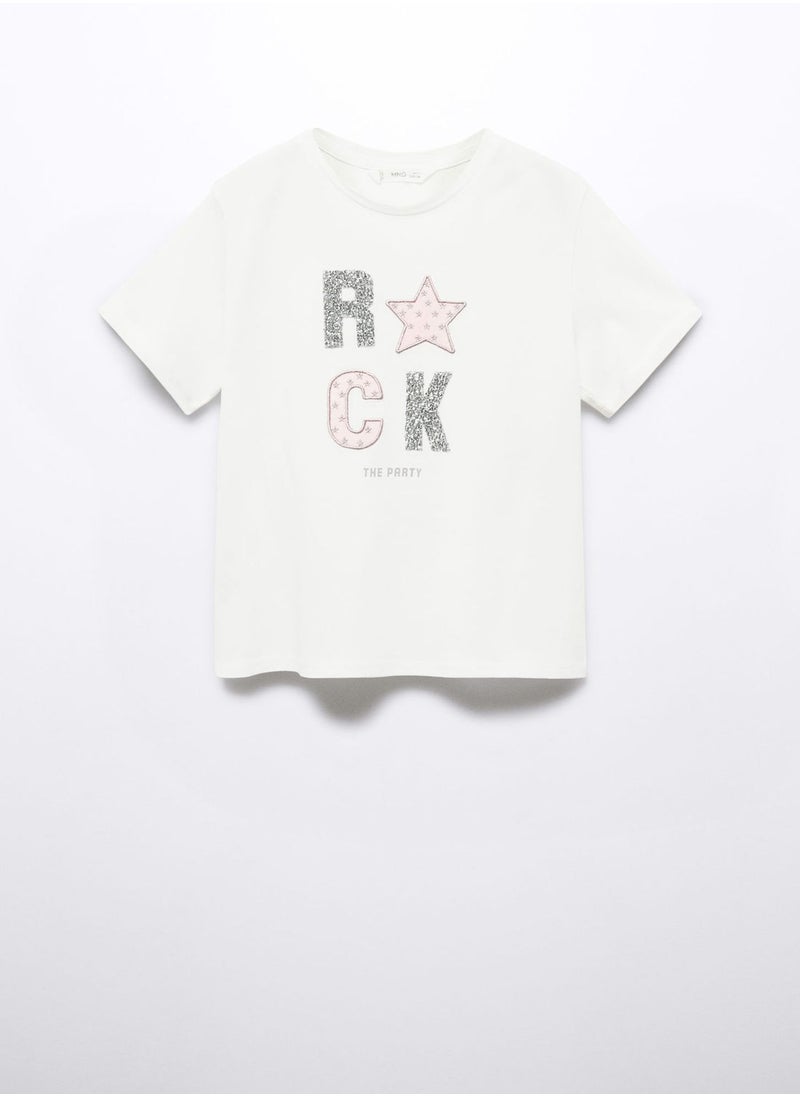 MANGO - Kids Graphic Crew Neck T-Shirt - Image 1