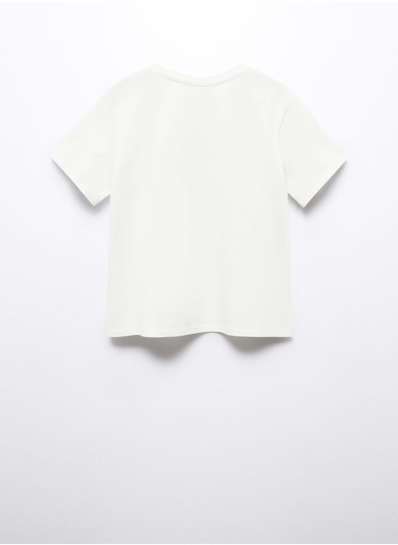 MANGO - Kids Graphic Crew Neck T-Shirt - Image 1