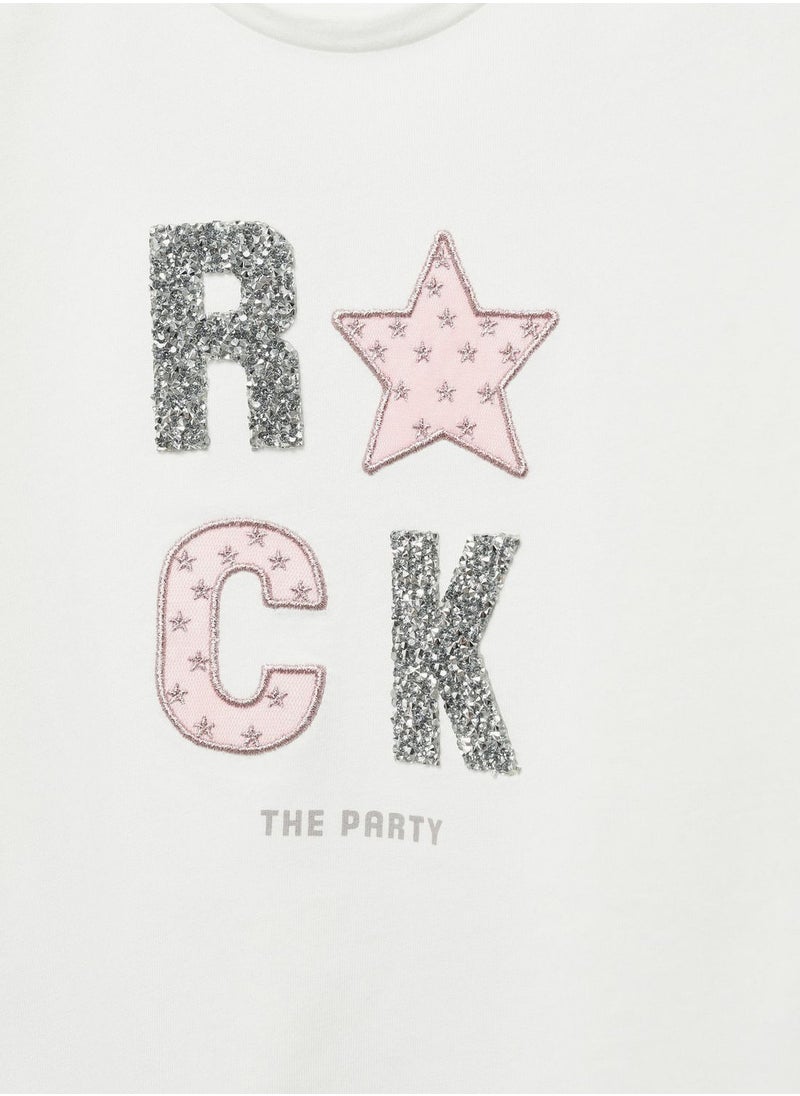 MANGO - Kids Graphic Crew Neck T-Shirt - Image 1
