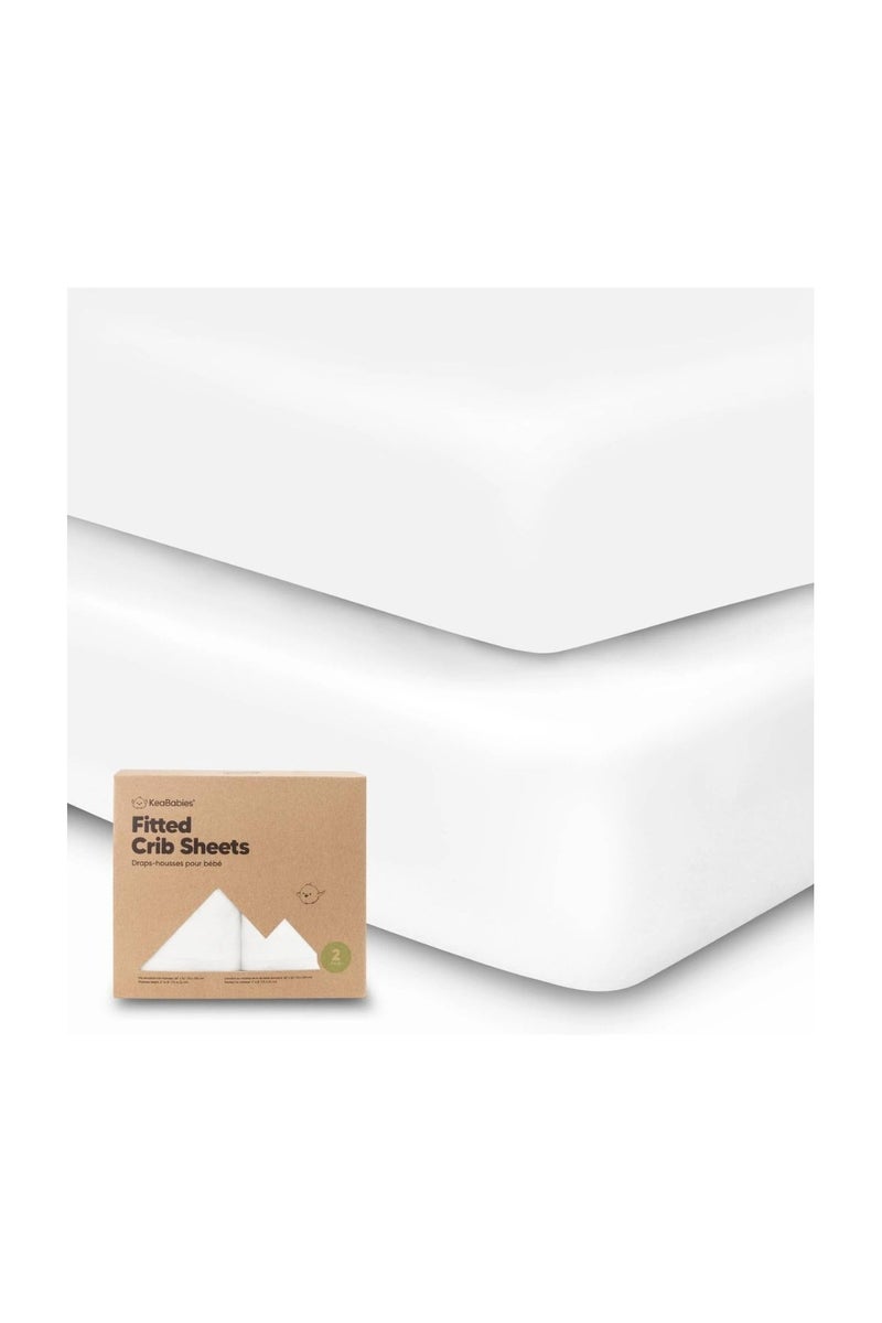 KeaBabies Soothe Fitted Crib Sheet (Soft White) - Image 1