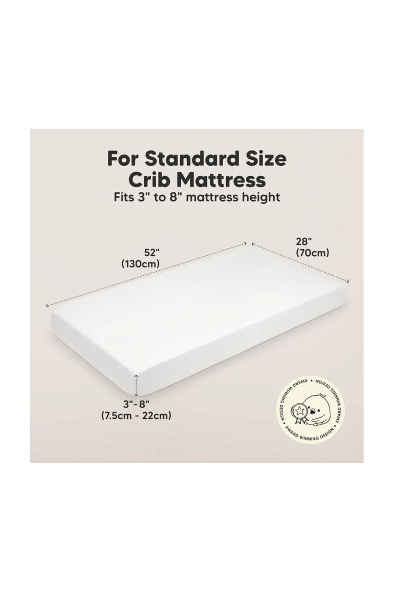 KeaBabies Soothe Fitted Crib Sheet (Soft White) - Image 3