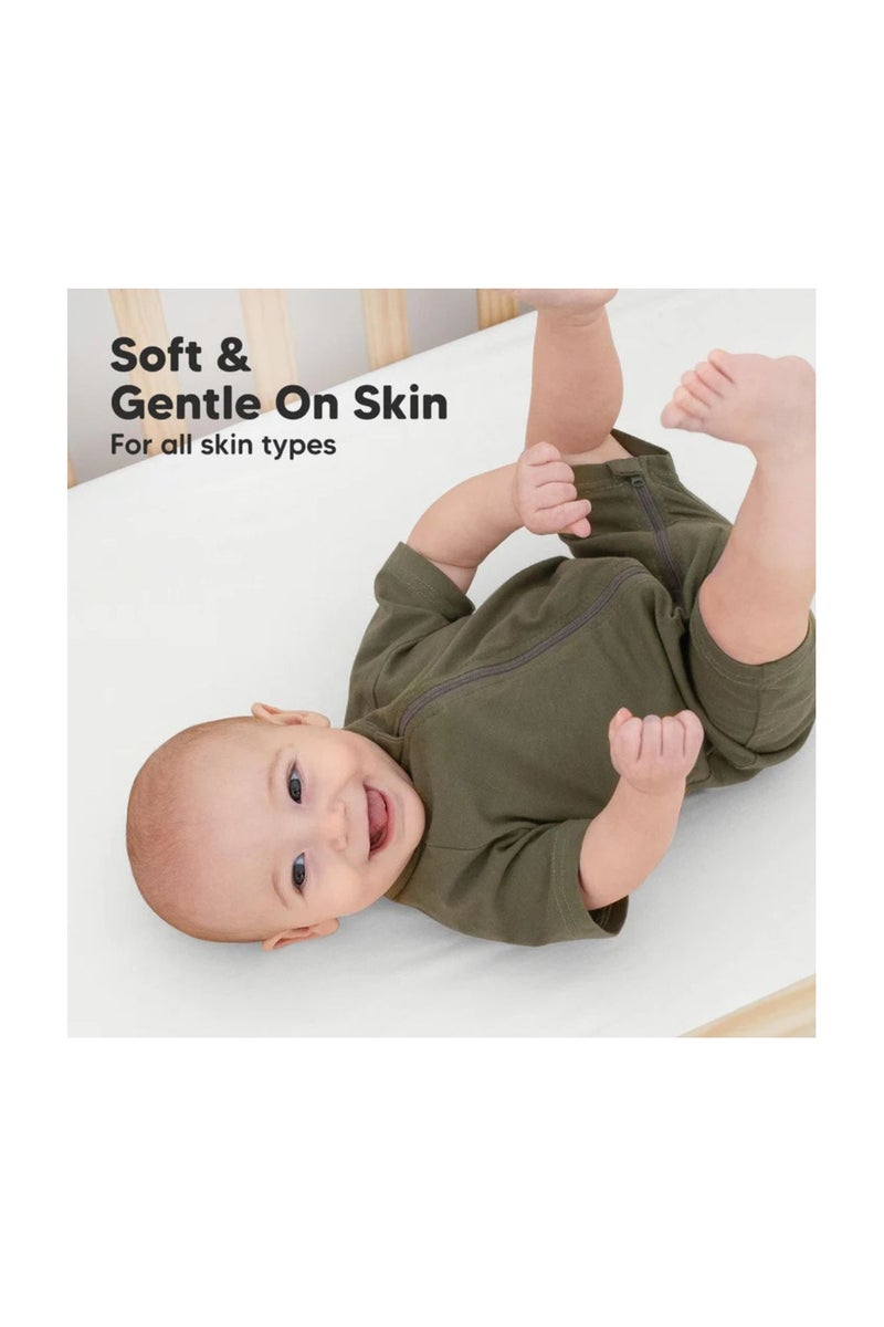 KeaBabies Soothe Fitted Crib Sheet (Soft White) - Image 4