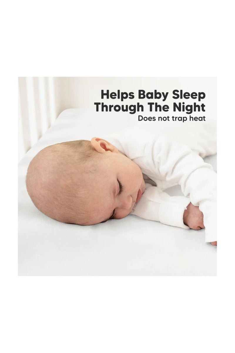 KeaBabies Soothe Fitted Crib Sheet (Soft White) - Image 5