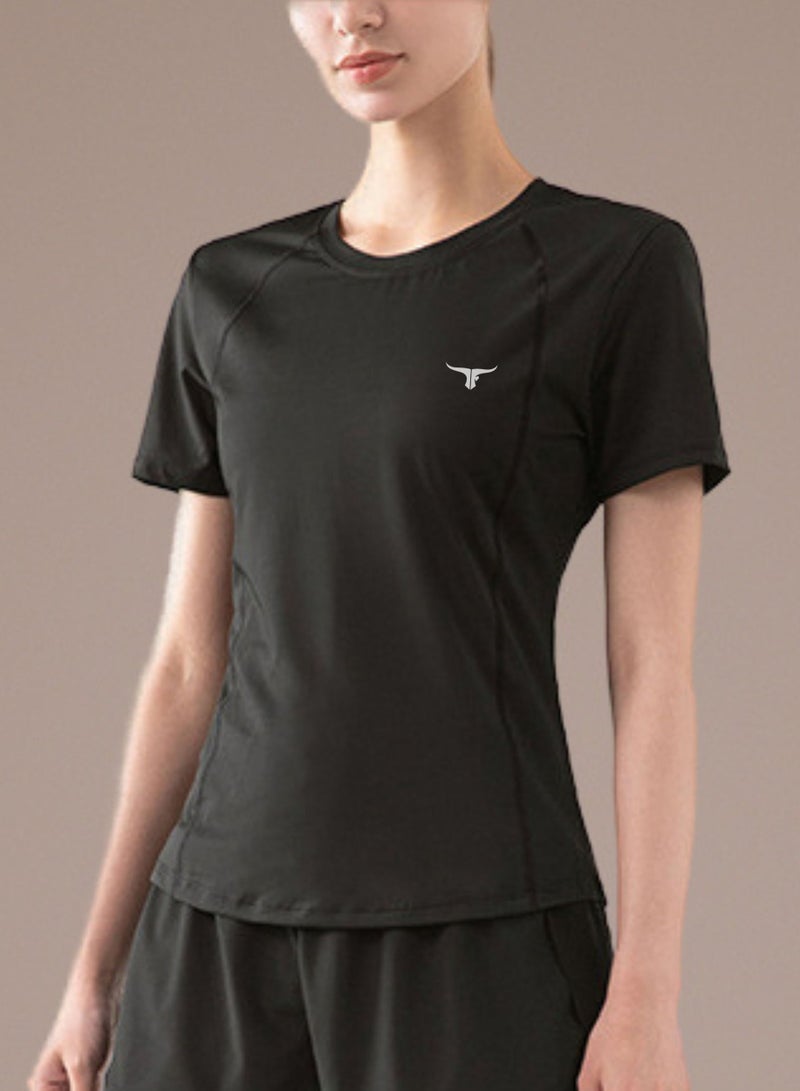 THUGFIT KittyHawk Ladies T-Shirt - Black - Image 1