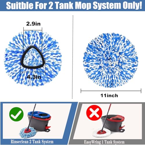 FOOKCIAN 4-Pack Spin Mop Replacement Head for O-Ceda RinseClean Spin Mop Refill 2-Tank System Microfiber Deep Cleaning Machine Washable and Easy-to-Replace - Image 2