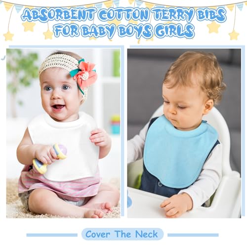 Twistover 4 Newborn Bibs Neck Padded Baby Feeding Muslin Cotton Burlap with Padded Absorbent Collar for Drooling Teething Boy Color - Image 3