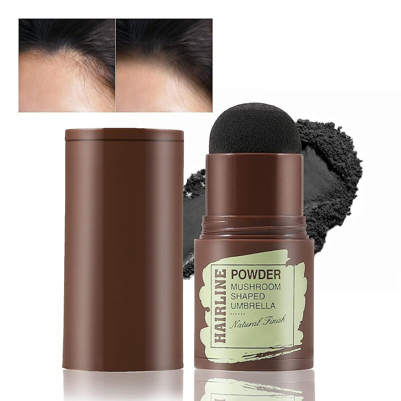 Hairline Powder Stick Hair Shadow Powder Root Touch Up Powder Waterproof Hair Shading Sponge Pen Hair Filler Powder for Cover Gray Hair Root Hair TouchUp Black - Image 1
