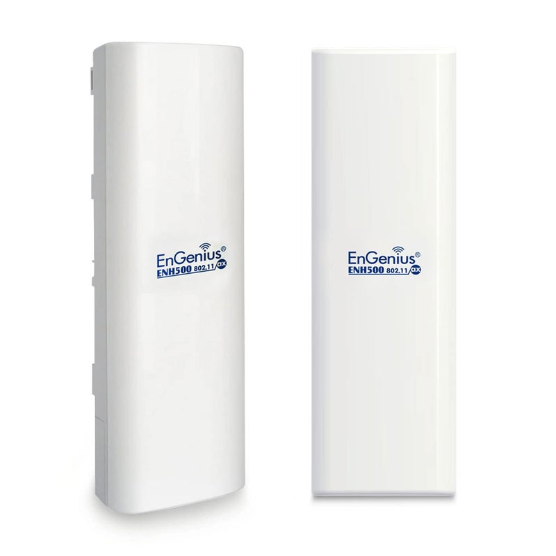 EnGenius ENH500AX KIT 5GHz WiFi 6 80211ax 2x2 Outdoor Wireless Bridge up to 1200 Mbps high 26 dBm Transmit Power high gain 16 dBi Integrated Directional Antenna IP55rated 2Pack