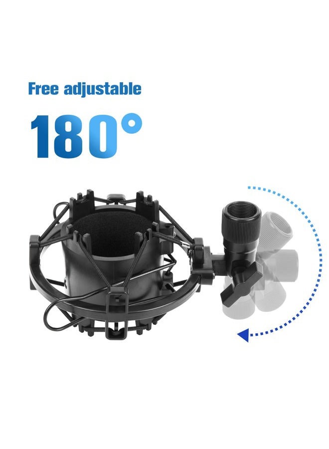 WIBOND Microphone Shock Mount with Pop Filter, Mic Anti-Vibration Suspension Shock Mount Holder Compatible for Audio Technica AT2020 AT2035 ATR2500 Mic - Image 3