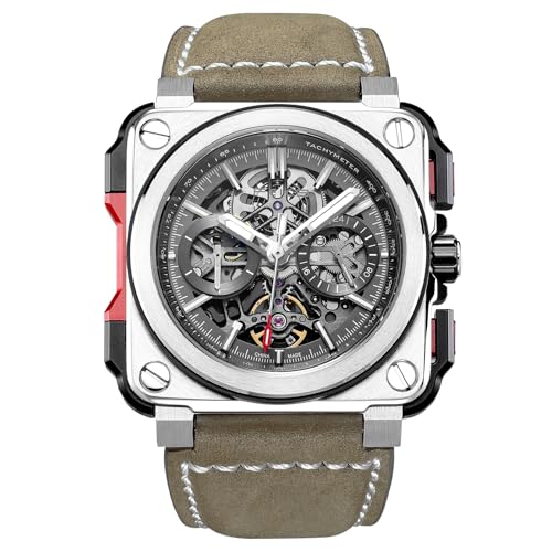 FEICE FM507 Men’s Automatic Skeleton Watch Mechanica Mens Wristwatch Square Sport Luminous Watches 10ATM Waterproof Watches - Image 1