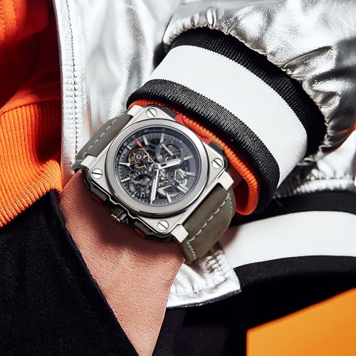 FEICE FM507 Men’s Automatic Skeleton Watch Mechanica Mens Wristwatch Square Sport Luminous Watches 10ATM Waterproof Watches - Image 5