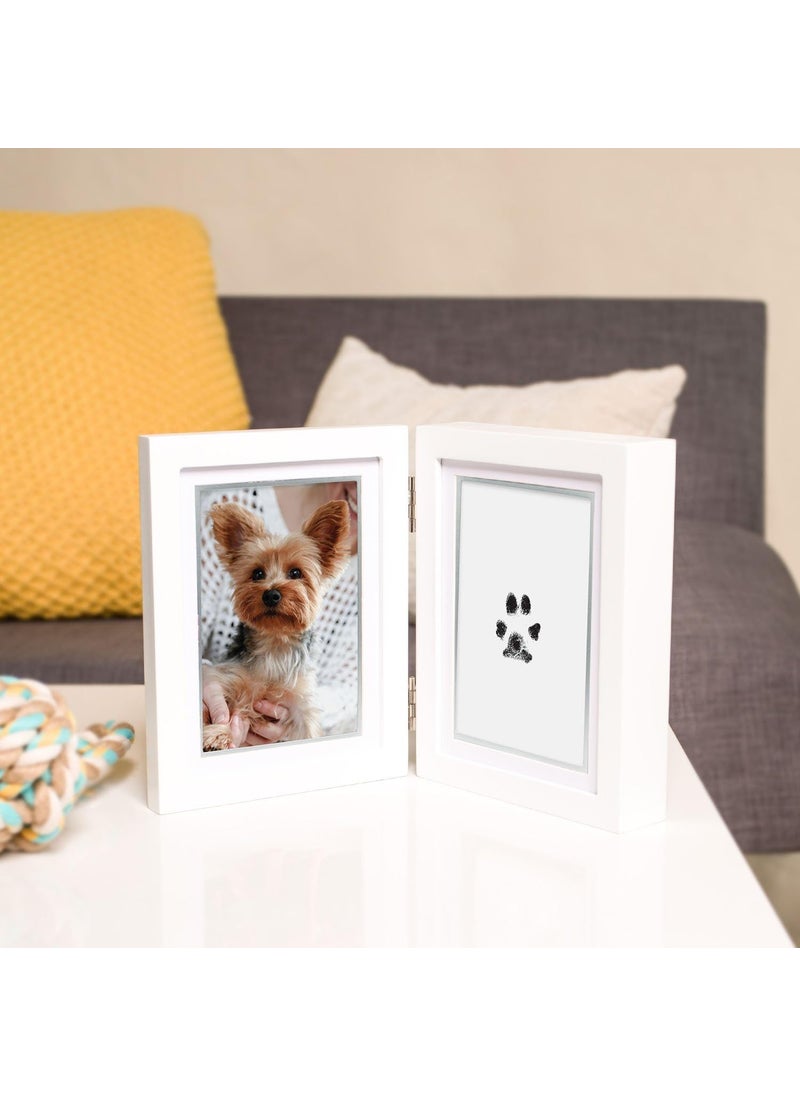 pearhead Pearhead Pet Pawprints Desk Picture Frame Pet Memorial Keepsake White Photo Frame For Pet Imprint Kit  - Image 4
