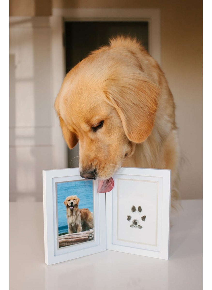 pearhead Pearhead Pet Pawprints Desk Picture Frame Pet Memorial Keepsake White Photo Frame For Pet Imprint Kit  - Image 5