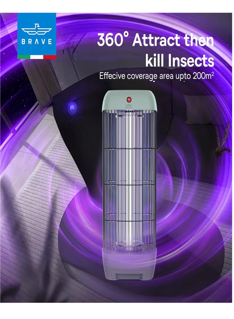 Brave High Power Mosquito Killer Lamp and Fly Trap, Smart Pest Control Device for Indoor and Outdoor Use, Effective in Killing Flying Insects, 15W Power and 1800V Electric Strike, Mosquito Fly Trap, 100% Original Insect Killer Device, High Power UV Mosquito Trap, Perfect for Home, Patio, Garden, Kitchen, Office, Camping, Durable Design, 24/7 Protection (Green) - Image 4