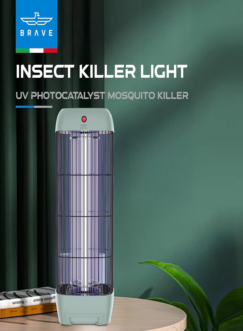 Brave High Power Mosquito Killer Lamp and Fly Trap, Smart Pest Control Device for Indoor and Outdoor Use, Effective in Killing Flying Insects, 15W Power and 1800V Electric Strike, Mosquito Fly Trap, 100% Original Insect Killer Device, High Power UV Mosquito Trap, Perfect for Home, Patio, Garden, Kitchen, Office, Camping, Durable Design, 24/7 Protection (Green) - Image 2