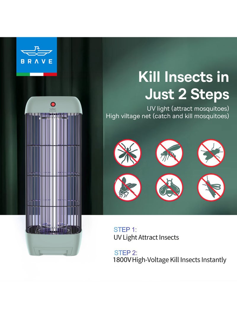 Brave High Power Mosquito Killer Lamp and Fly Trap, Smart Pest Control Device for Indoor and Outdoor Use, Effective in Killing Flying Insects, 15W Power and 1800V Electric Strike, Mosquito Fly Trap, 100% Original Insect Killer Device, High Power UV Mosquito Trap, Perfect for Home, Patio, Garden, Kitchen, Office, Camping, Durable Design, 24/7 Protection (Green)  - Image 3