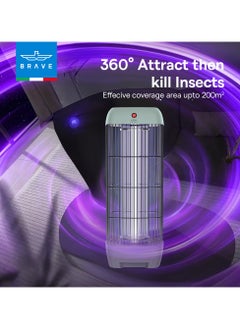 Brave High Power Mosquito Killer Lamp and Fly Trap, Smart Pest Control Device for Indoor and Outdoor Use, Effective in Killing Flying Insects, 15W Power and 1800V Electric Strike, Mosquito Fly Trap, 100% Original Insect Killer Device, High Power UV Mosquito Trap, Perfect for Home, Patio, Garden, Kitchen, Office, Camping, Durable Design, 24/7 Protection (Green)  - Image 4