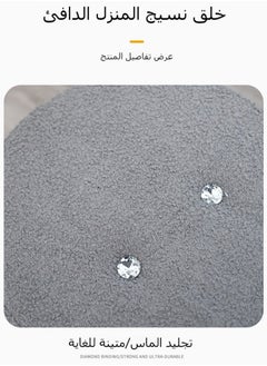 شو وو مقعد عثماني قابل للطي للتخزين، مسند قدم بيضاوي الشكل، مقعد نهاية السرير، مثالي لغرفة المعيشة، غرفة النوم، مساحة التخزين، رمادي  - Image 5